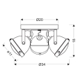 Lampa sufitowa FIN plafon GU10 rdzawy