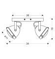 Lampa ścienna listwa 2X40W GU10 rdzawy FIN