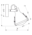 lampa ścienna kinkiet CERIDO E14 szary