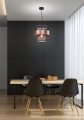 Lampa wisząca czarna/miedziana metalowy koszyk 40W FERD