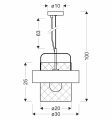 Lampa wisząca czarna/miedziana metalowy koszyk 40W FERD