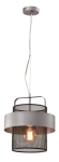 Lampa wisząca czarna/srebrna metalowy koszyk FERD 40W