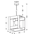 Lampa wisząca czarna metalowa + drewno 40W VOREN