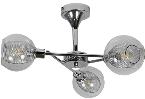 Lampa wisząca bezbarwna z koszyczkiem chrom ORED