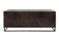 Czarna komoda z drewna mango 177 cm, metalowa czarna rama, CENDIRO