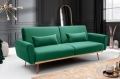 Stylowa sofa w zielonym kolorze z metalowymi nogami 208 cm, BENDETTI