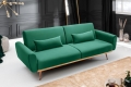 Stylowa sofa w zielonym kolorze z metalowymi nogami 208 cm, BENDETTI
