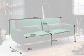 Stylowa sofa w zielonym kolorze z metalowymi nogami 208 cm, BENDETTI