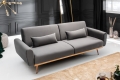 Stylowa sofa w szarym kolorze z metalowymi nogami 208 cm, BENDETTI