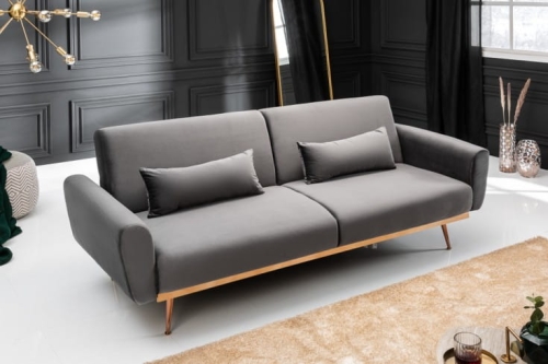 Stylowa sofa w szarym kolorze z metalowymi nogami 208 cm, BENDETTI