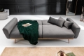 Stylowa sofa w szarym kolorze z metalowymi nogami 208 cm, BENDETTI