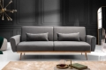 Stylowa sofa w szarym kolorze z metalowymi nogami 208 cm, BENDETTI