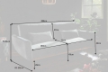 Stylowa sofa w szarym kolorze z metalowymi nogami 208 cm, BENDETTI