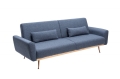 Stylowa sofa w niebieskim kolorze z metalowymi nogami 208 cm, BENDETTI