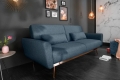 Stylowa sofa w niebieskim kolorze z metalowymi nogami 208 cm, BENDETTI