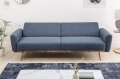 Stylowa sofa w niebieskim kolorze z metalowymi nogami 208 cm, BENDETTI