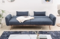 Stylowa sofa w niebieskim kolorze z metalowymi nogami 208 cm, BENDETTI