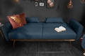 Stylowa sofa w niebieskim kolorze z metalowymi nogami 208 cm, BENDETTI