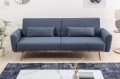 Stylowa sofa w niebieskim kolorze z metalowymi nogami 208 cm, BENDETTI