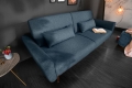 Stylowa sofa w niebieskim kolorze z metalowymi nogami 208 cm, BENDETTI