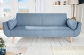 Komfortowa sofa w niebieskim kolorze o szerokości 215 cm, DENVER