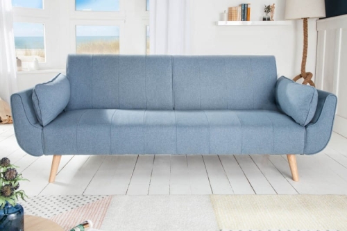 Komfortowa sofa w niebieskim kolorze o szerokości 215 cm, DENVER