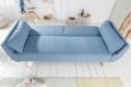 Komfortowa sofa w niebieskim kolorze o szerokości 215 cm, DENVER
