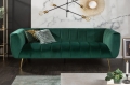 Sofa do salonu w kolorze zielonym z metalowymi nogami, NEBRES