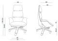 Fotel ergonomiczny z naturalnej skóry z nylonową podstawą, wybór kolorów AGER