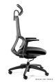 Fotel ergonomiczny z tkaniny materiałowej z nylonową podstawą, ENDA
