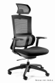 Fotel ergonomiczny z tkaniny materiałowej z nylonową podstawą, ENDA