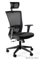 Regulowany fotel ergonomiczny tapicerowany tkaniną materiałową, ERNO