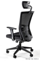 Regulowany fotel ergonomiczny tapicerowany tkaniną materiałową, ERNO