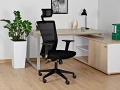 Regulowany fotel ergonomiczny tapicerowany tkaniną materiałową, ERNO