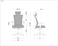 Regulowany fotel ergonomiczny tapicerowany tkaniną materiałową, ERNO