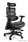Regulowany fotel ergonomiczny z podnóżkiem i aluminiową podstawą, EV12