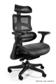 Regulowany fotel ergonomiczny tapicerowany siatką, aluminiowa podstawa EV13