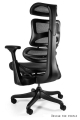 Regulowany fotel ergonomiczny tapicerowany siatką, aluminiowa podstawa EV13