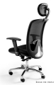 Regulowany fotel ergonomiczny tapicerowany siatką i membraną, wybór kolorów EXAL