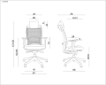 Fotel ergonomiczny tapicerowany tkaniną materiałową i siatką w czarnym kolorze, wybór kolorów FUMA