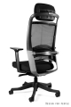 Fotel ergonomiczny tapicerowany skórą naturalną i siatką w czarnym kolorze, wybór kolorów FUMA