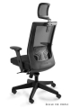 Fotel ergonomiczny tapicerowany siatką i tkaniną materiałową, wybór kolorów NARO