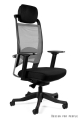 Fotel ergonomiczny tapicerowany tkaniną materiałową i siatką, wybór kolorów FUMA