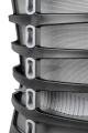 Fotel ergonomiczny czarny tapicerowany skórą naturalną z aluminiową podstawą, wybór kolorów SADA