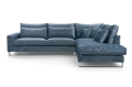 Narożnik L z drewnianym stelażem na metalowych chromowanych nóżkach, wybór kolorów C3