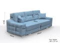 Sofa z funkcją spania i chromowanymi nóżkami, wybór kolorów, CAVO3