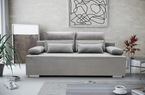 Sofa z funkcją spania i chromowanymi nóżkami, wybór kolorów, GERT1