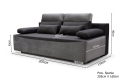 Sofa z funkcją spania i chromowanymi nóżkami, wybór kolorów, GERT1