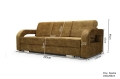 Sofa z funkcją spania z chromowanymi nóżkami, wybór kolorów, LENO