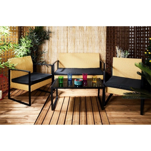 Zestaw rattanowych mebli ogrodowych SANEY